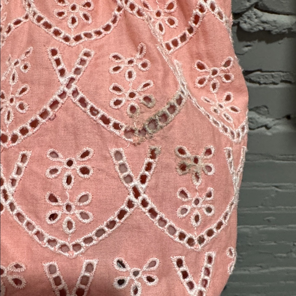 Lilly Pulitzer Keila Embroidered Eyelet Top in Peach Hyacinth Floral Size 12 - Picture 11 of 13